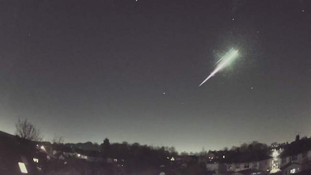 Падіння метеорита Winchcombe 28 лютого 2021 року над Великою Британією, зафіксоване мережею камер UKFAll / Фото University of Glasgow   